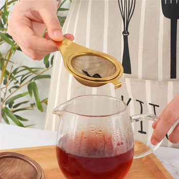 Многократно използваем чайник от неръждаема стомана Чайник с фина мрежа Kungfu Комплект цедка за чаени листа Дифузор за подправки Филтър Кухненски аксесоари