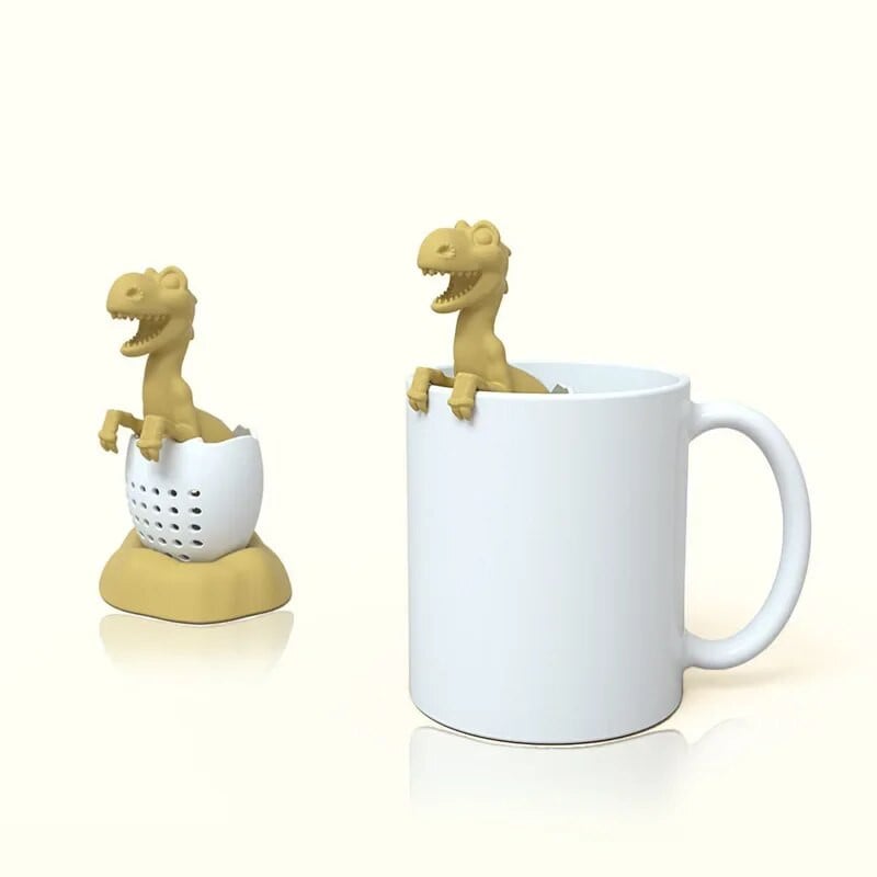 Újrafelhasználható szilikon tea infuser Vicces dinoszaurusz formájú gyógynövénytea zacskó kávészűrő diffúzor szűrő teatartozékok kávészűrő