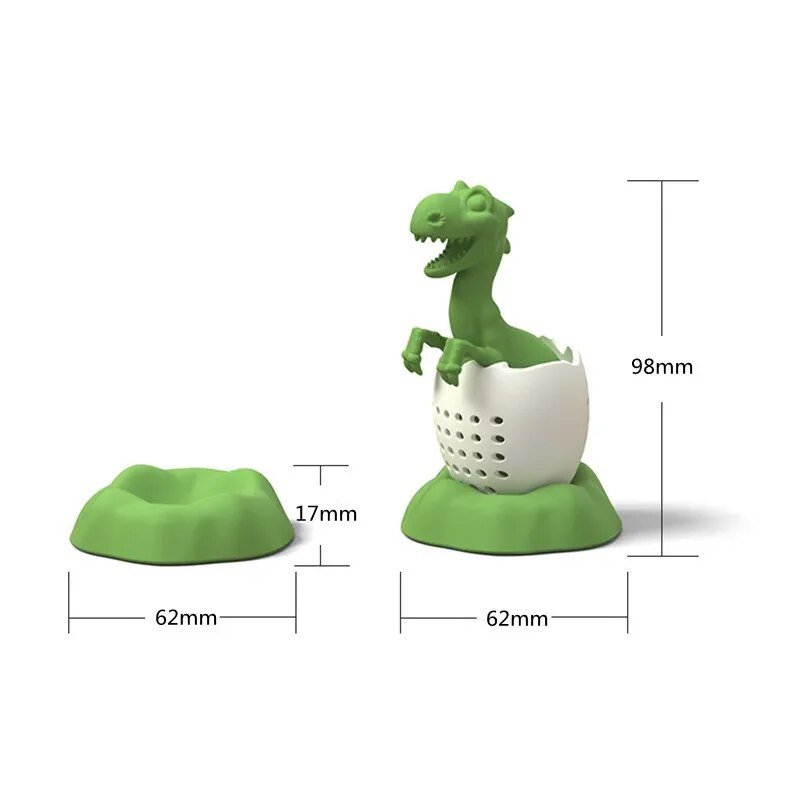 Újrafelhasználható szilikon tea infuser Vicces dinoszaurusz formájú gyógynövénytea zacskó kávészűrő diffúzor szűrő teatartozékok kávészűrő