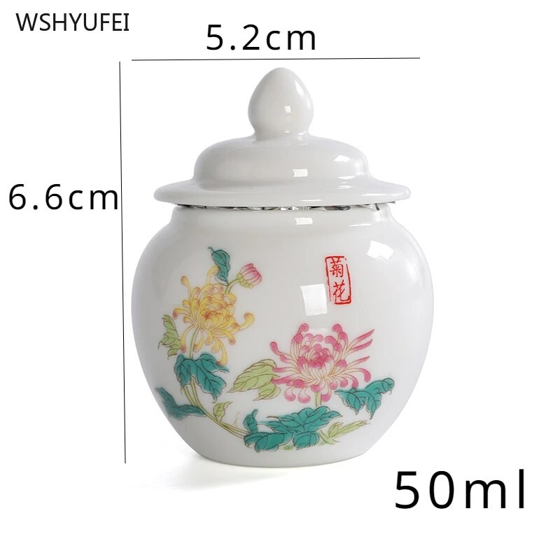 5,2x6,6 cm Keramička zatvorena limenka za čaj Limenka s puderom za masku za lice Prazna boca za uzorke Punjenje u turizmu Spremnik za losion Limenka s poklopcem 50 ml