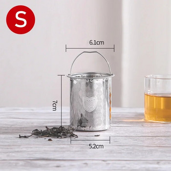 304 неръждаема стомана за многократна употреба Инфузер за чай Цедка за чай Чайник Насипни чаени листа Филтър за подправки Кухненски аксесоари Дръжка Щипка SML