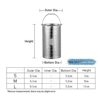 304 неръждаема стомана за многократна употреба Инфузер за чай Цедка за чай Чайник Насипни чаени листа Филтър за подправки Кухненски аксесоари Дръжка Щипка SML