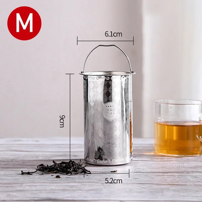 304 Infuser za višekratnu upotrebu od nehrđajućeg čelika Cjedilo za čaj Čajnik Loose Tea Leaf Filter za začine Kuhinjski dodaci Stezaljka za ručku SML