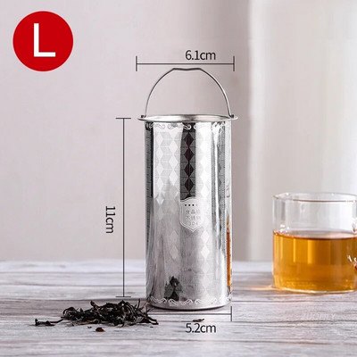 304 Infuser za višekratnu upotrebu od nehrđajućeg čelika Cjedilo za čaj Čajnik Loose Tea Leaf Filter za začine Kuhinjski dodaci Stezaljka za ručku SML