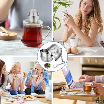 GTBL Tea Infuser, цедка за чай от неръждаема стомана, мрежеста цедка за чай, за чай, подправки и повечето чаши и чайници