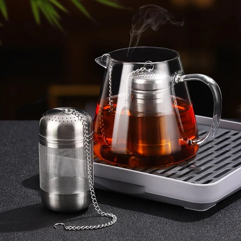 Rozsdamentes acél teafőzõ tealevelek Fûszerszűrő Finomhálós kávédiffúzor szűrő Fűszergolyó teásedény Konyhai tartozék