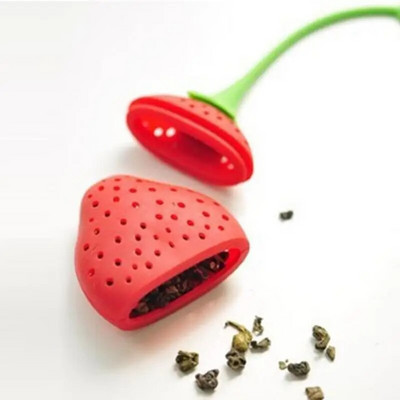 Creative Tea Infuser Ball Silikoninis arbatos indas Arbatos lapų sietelis difuzorius arbatinukas įrankis Braškių formos maišelis arbatos maišelis virtuvės aksesuaras