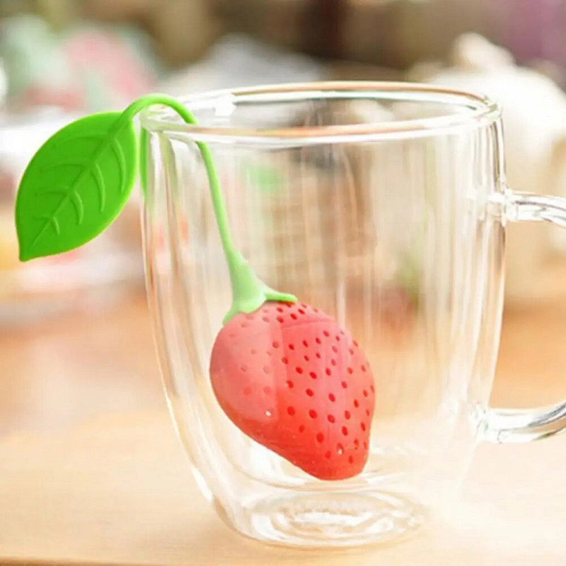 Creative Tea Infuser Ball Silikoninis arbatos indas Arbatos lapų sietelis difuzorius arbatinukas įrankis Braškių formos maišelis arbatos maišelis virtuvės aksesuaras