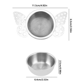 Инфузер за чай от неръждаема стомана 304 Двуслойна фина мрежеста цедка за чай Дантела за оттичане на чай Полезни инфузери за чай Чаени прибори Кухня Направи си сам