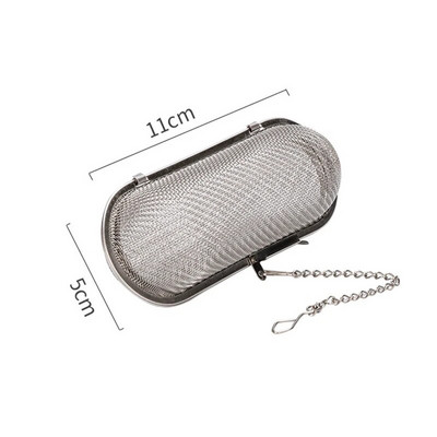 Infuzoare de ceai reutilizabile din oțel inoxidabil cu plasă de oțel inoxidabil cu lant Plicuri de ceai de ierburi și condimente Filtru de blocare Filtru difuzor Accesorii de bucătărie