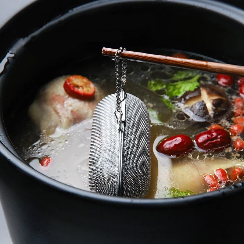 Infuzoare de ceai reutilizabile din oțel inoxidabil cu plasă de oțel inoxidabil cu lant Plicuri de ceai de ierburi și condimente Filtru de blocare Filtru difuzor Accesorii de bucătărie