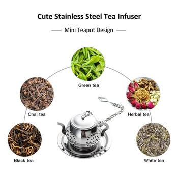 Χαριτωμένο mini infuser τσαγιού από ανοξείδωτο ατσάλι Φίλτρο φίλτρου τσαγιού επαναχρησιμοποιήσιμο τσαγιέρα σε σχήμα μπάλας τσαγιού χαλαρά φύλλα τσαγιού τσαγιού αξεσουάρ