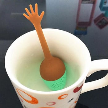 Creative Funny Hand Gesture Shape Tea Infuser Επαναχρησιμοποιήσιμο σουρωτήρι τσαγιού και καφέ Teaware φακελάκια τσαγιού Φίλτρο φύλλου Αξεσουάρ κουζίνας