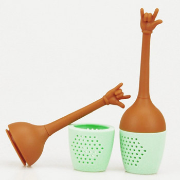 Creative Funny Hand Gesture Shape Tea Infuser Επαναχρησιμοποιήσιμο σουρωτήρι τσαγιού και καφέ Teaware φακελάκια τσαγιού Φίλτρο φύλλου Αξεσουάρ κουζίνας