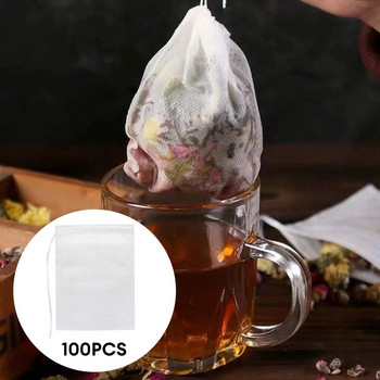 100 бр./лот пакетчета чай за еднократна употреба Празна торбичка чай с връв Heal for Herb Teabags for Loose Leaf Tea Мляко Чай Кафе Филтърни торбички
