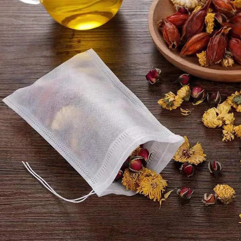 100 bucăți/lot pliculețe de ceai de unică folosință pliculețe de ceai goale cu șnur Heal pentru plicuri de ceai de ierburi pentru ceai cu frunze vrac, ceai cu lapte, cafea, pungi de filtru