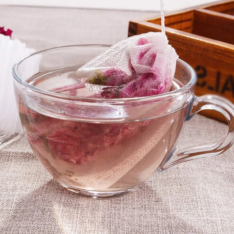 100 bucăți/lot pliculețe de ceai de unică folosință pliculețe de ceai goale cu șnur Heal pentru plicuri de ceai de ierburi pentru ceai cu frunze vrac, ceai cu lapte, cafea, pungi de filtru