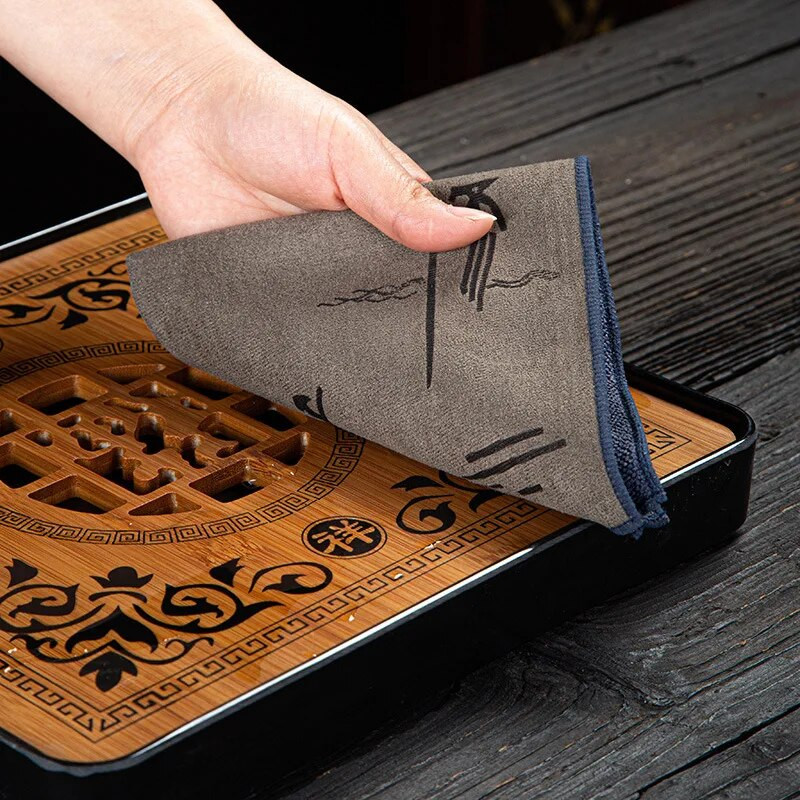 Vintage izvezeni čajni ubrusi platno cvjetni uzorak zdjela čajnik ručnik za čišćenje stola pribor za čajnu ceremoniju alati za čaj LC625