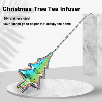 Закачаща се запарка за чай Коледна елха от неръждаема стомана Цедка за чаени листа Филтър за подправки Филтър за многократна употреба Аксесоари за сервиз за чай