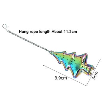 Κρεμαστός εγχυτήρας τσαγιού από ανοξείδωτο ατσάλι σε σχήμα χριστουγεννιάτικου δέντρου Σούπα φύλλου τσαγιού Φίλτρο μπαχαρικών Επαναχρησιμοποιήσιμο φίλτρο σετ τσαγιού αξεσουάρ