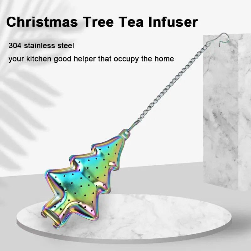 Viseći uljev za čaj Cjedilo za listove čaja u obliku božićnog drvca od nehrđajućeg čelika Filter za začine Filter za višekratnu upotrebu Dodaci za set za čaj