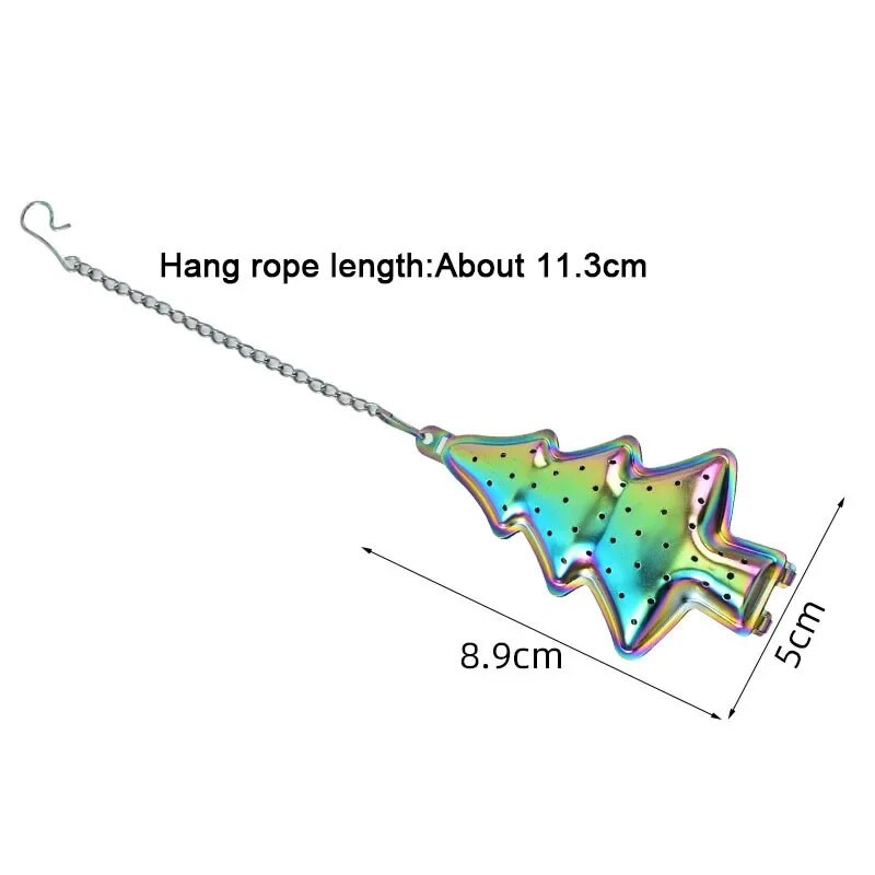 Viseći uljev za čaj Cjedilo za listove čaja u obliku božićnog drvca od nehrđajućeg čelika Filter za začine Filter za višekratnu upotrebu Dodaci za set za čaj