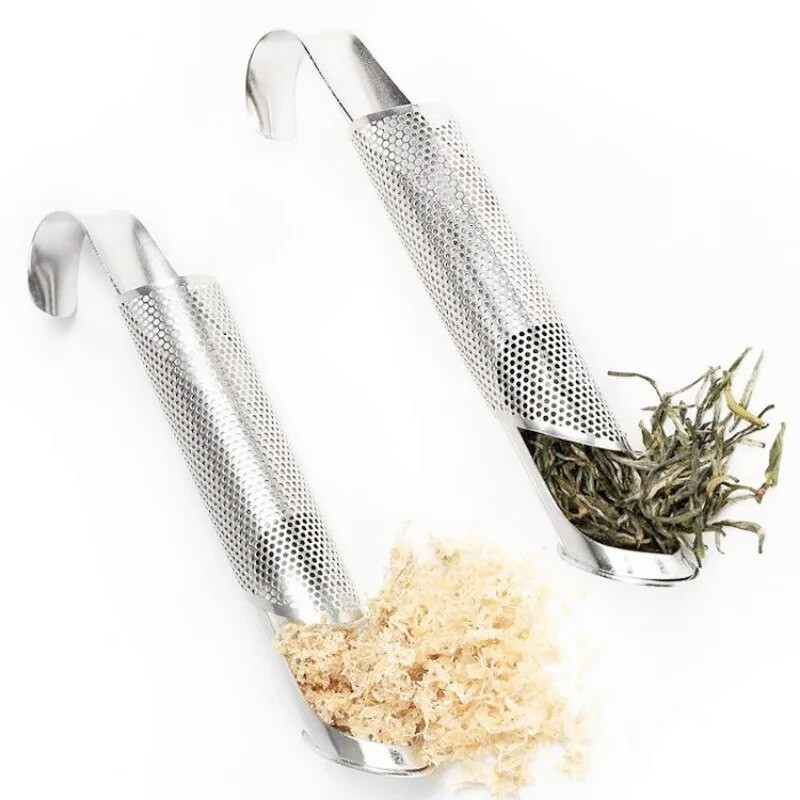 Konyhai kiegészítők új teaszűrő Csodálatos rozsdamentes acél infúziós cső kialakítás Érintős tapintású tartó eszköz Teáskanál infúziós szűrő
