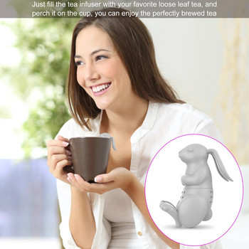 Настойка за заек за чай Cute Bunny Силиконова машина за чай Bunny Tea Infuser Филтър Цедка Дифузер за чай Филтър за листен чай