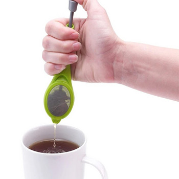 Творческа цедка за чай Многократна употреба Настойка за чай Вградено бутало Преносима хранителна пластмасова цедка за чай и кафе Кухненски джаджи