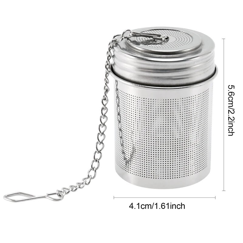 Infuzer za kuglice za čaj - Infuzeri za čaj od nehrđajućeg čelika za rasuti čaj s lančanom kukicom i tanjurićem - Posebno fino mrežasto cjedilo za čaj