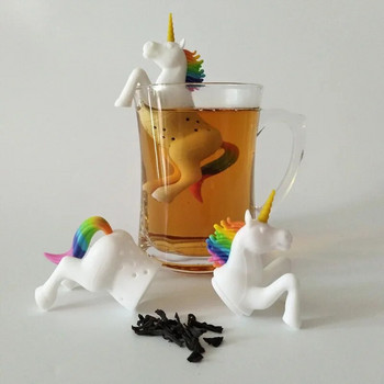 Unicorn Shape Tea Infuser Strainers Food Grade Creative 1 τεμ. Φίλτρο σακουλάκι τσαγιού διάχυσης Loose Leaf Φίλτρο βοτάνων μπαχαρικών Σιλικόνη