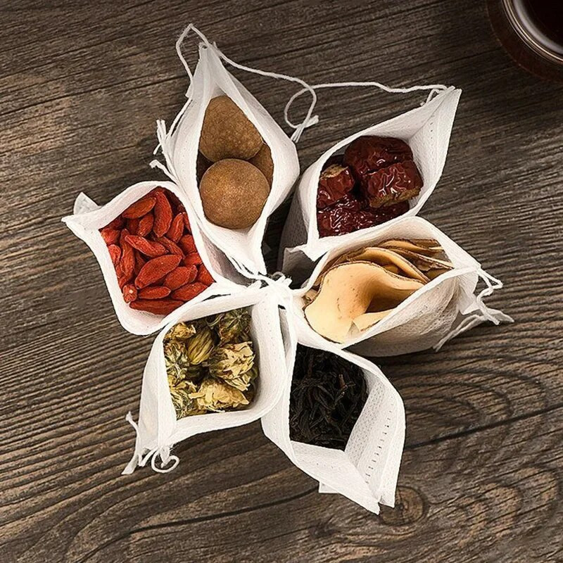 100PCS jednokratnih vrećica čaja Netkana tkanina Tea Infuser s konopcem Heal Seal Teaware Spice Tea Filter vrećica Prazne vrećice čaja