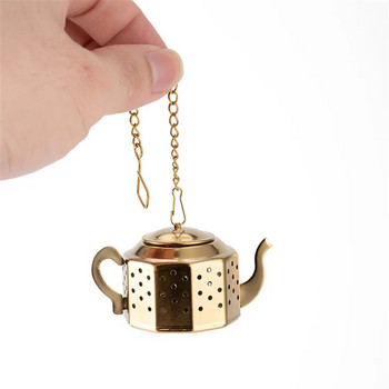Форма за чайник от неръждаема стомана Инфузер за чаени листа Цедка за билкови подправки Филтър Дифузер Топка за приготвяне на чай Прибори за чай Кухненски аксесоари