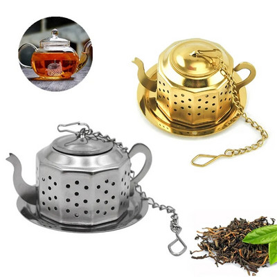 Oblik čajnika od nehrđajućeg čelika Tea Leaf Infuser Cjedilo za biljne začine Filter Difuzor Kuglica za kuhanje čaja Posuđe za čaj Kuhinjski pribor