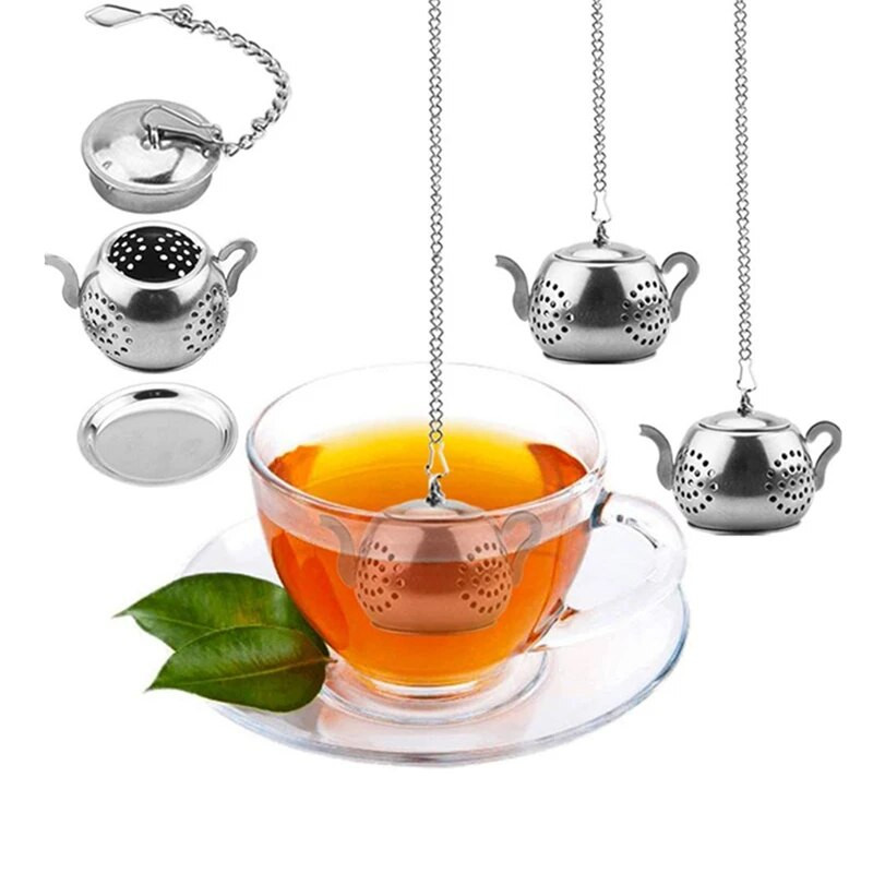 Oblik čajnika od nehrđajućeg čelika Tea Leaf Infuser Cjedilo za biljne začine Filter Difuzor Kuglica za kuhanje čaja Posuđe za čaj Kuhinjski pribor
