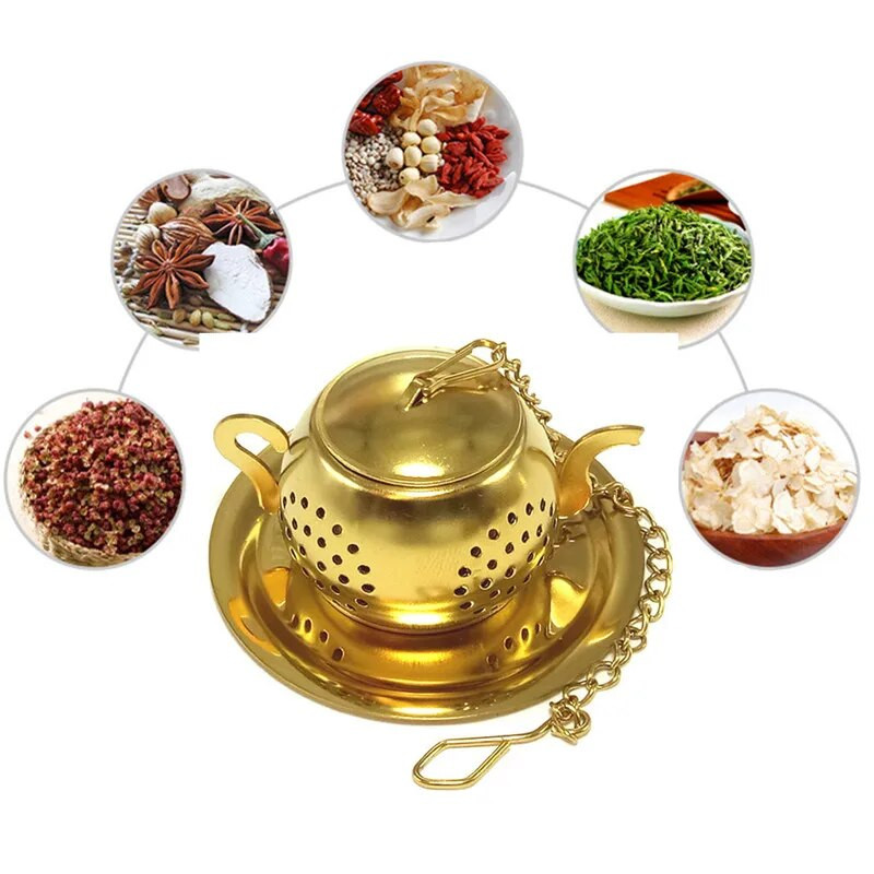 Oblik čajnika od nehrđajućeg čelika Tea Leaf Infuser Cjedilo za biljne začine Filter Difuzor Kuglica za kuhanje čaja Posuđe za čaj Kuhinjski pribor