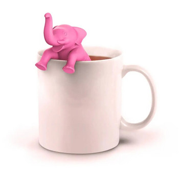 Настойка за чай Силиконова цедка за чай Филтър за черен чай Симпатичен динозавър Слон и кит Насипен лист настойка за чай За многократна употреба Без BPA