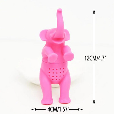Silikonsko cjedilo za čaj Filter za crni čaj Slatki dinosaurus slon i kit Tea Infuser za višekratnu upotrebu, bez BPA
