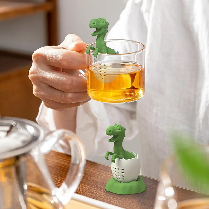 Silikonsko cjedilo za čaj Filter za crni čaj Slatki dinosaurus slon i kit Tea Infuser za višekratnu upotrebu, bez BPA