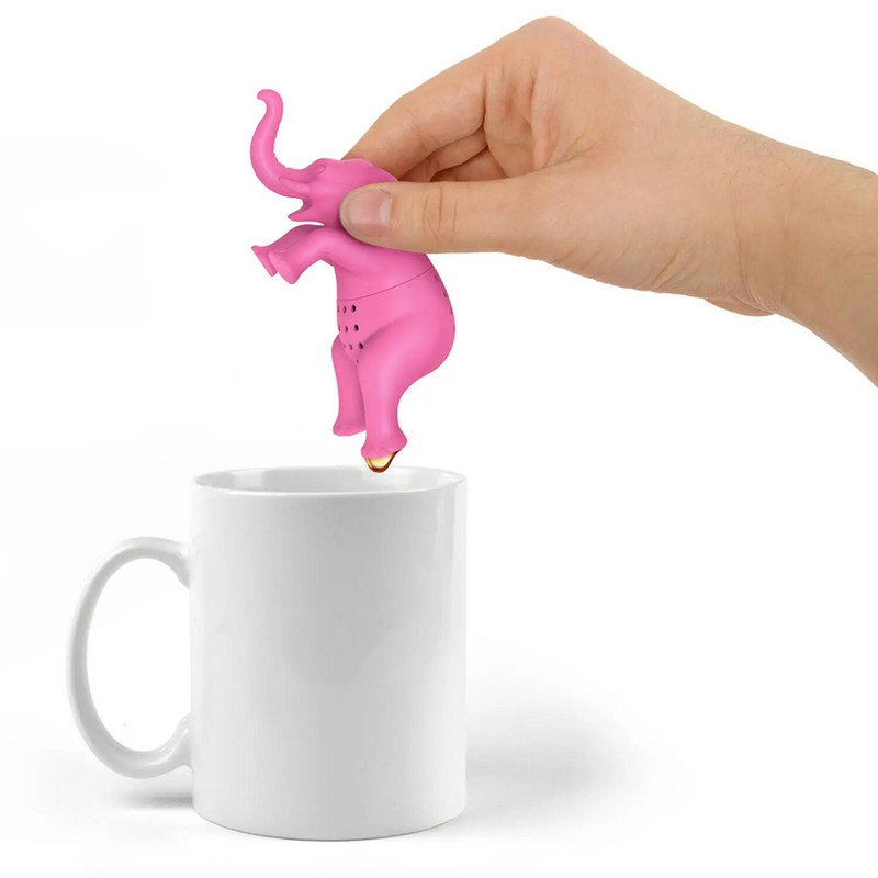 Silikonsko cjedilo za čaj Filter za crni čaj Slatki dinosaurus slon i kit Tea Infuser za višekratnu upotrebu, bez BPA