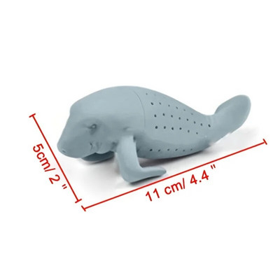 Cjedilo za čaj, Silikonsko cjedilo za čaj, slatka posuda za čaj od listova, poklon za ljubitelje čaja, 1 cjedilo za čaj od listova, Dugong