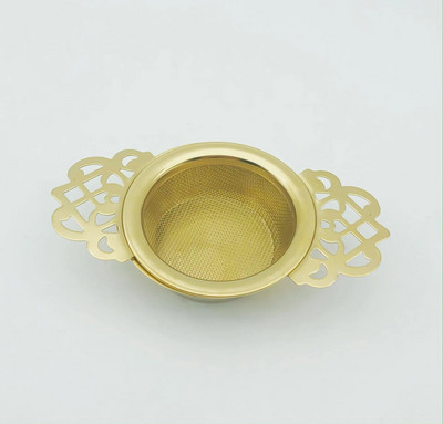 Cjedilo za čaj od nehrđajućeg čelika s posudom za kapanje, jednostavno čišćenje, tradicionalni viseći filtar s dvostrukim ušima za ulijevanje biljaka