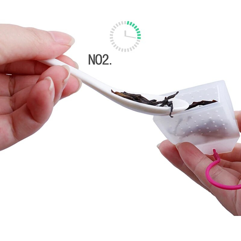 1PC vrećica Silikonsko cjedilo za čaj Filter difuzor za infuziju biljnih začina Kuhinjsko višekratno cjedilo za kavu i čaj Nasumične boje