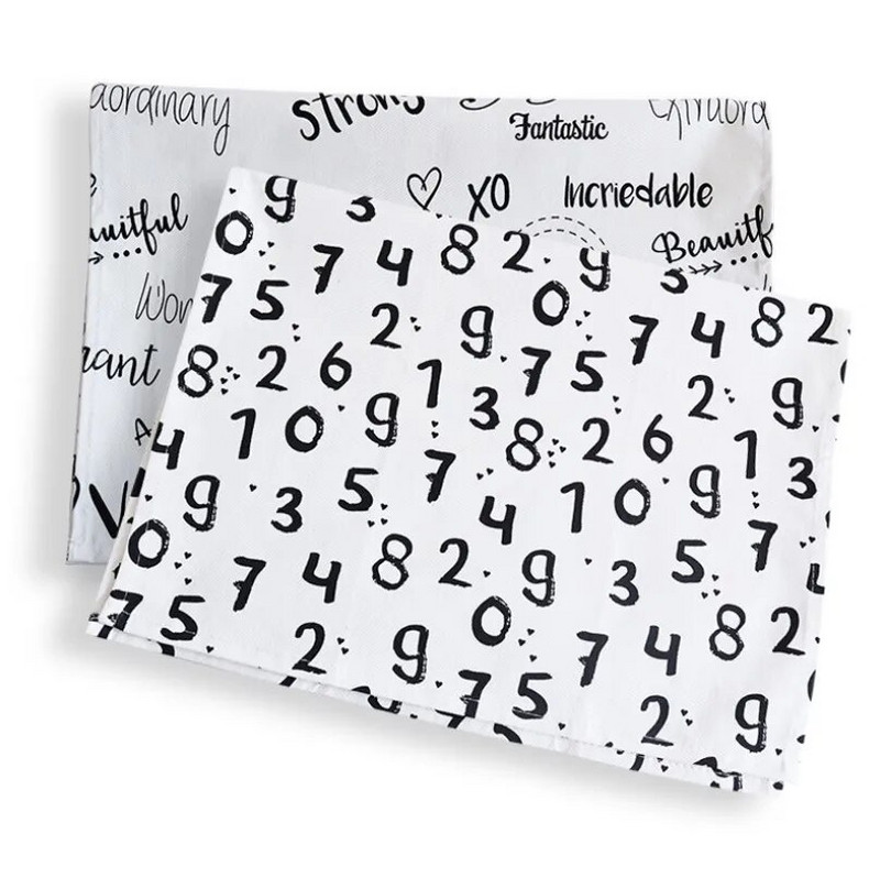 40*60cm，kuhinjski ručnik，arapski brojevi, slova, dom, pečenje, hrana, zapadnjačka hrana, tkanina za pozadinu, pamuk, umjetnost na tkanini, salveta