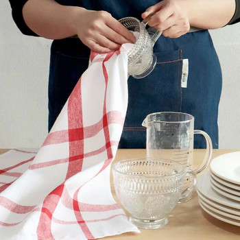 1Τμ 50x60cm Ριγέ Γεωμετρική Βαμβακερή πετσέτα κουζίνας Τραπέζι τραπεζιού Πανί Καθαρισμού Πετσέτα για Πρωτοχρονιάτικο Δώρο