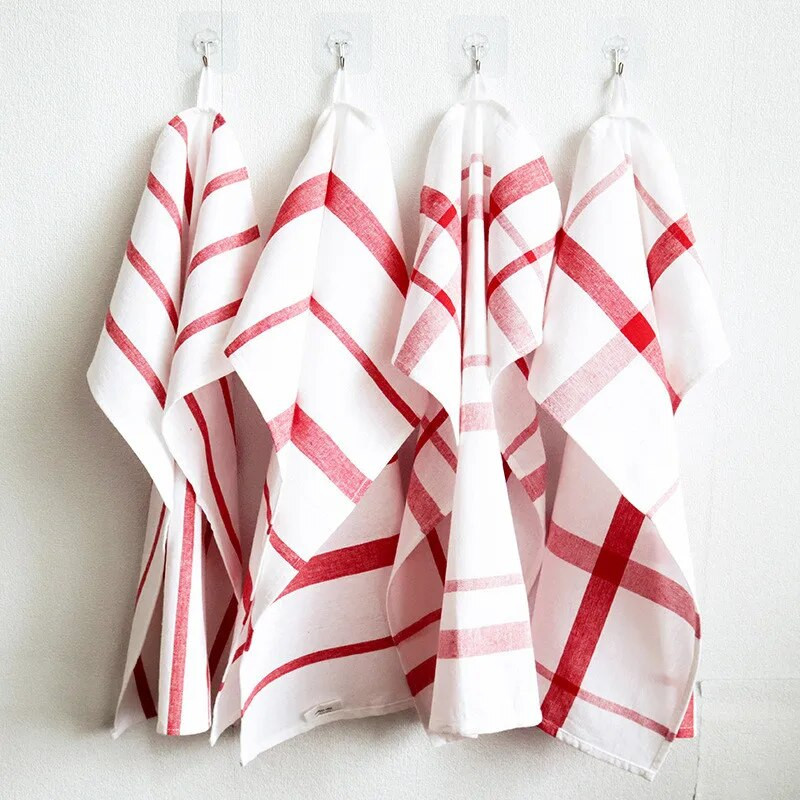 1 buc 50x60 cm, cu dungi geometrice, prosop de ceai din bumbac, servetel de masa de bucatarie, carpa de curatare, cadou de petrecere de Anul Nou