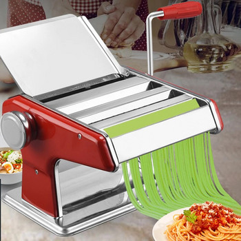 Μηχανή χειροκίνητης μηχανής ζυμαρικών από ανοξείδωτο χάλυβα 2/3 λεπίδων με ρύθμιση 6 ταχυτήτων Perfect Spaghetti Fettuccini Lasagna Machine