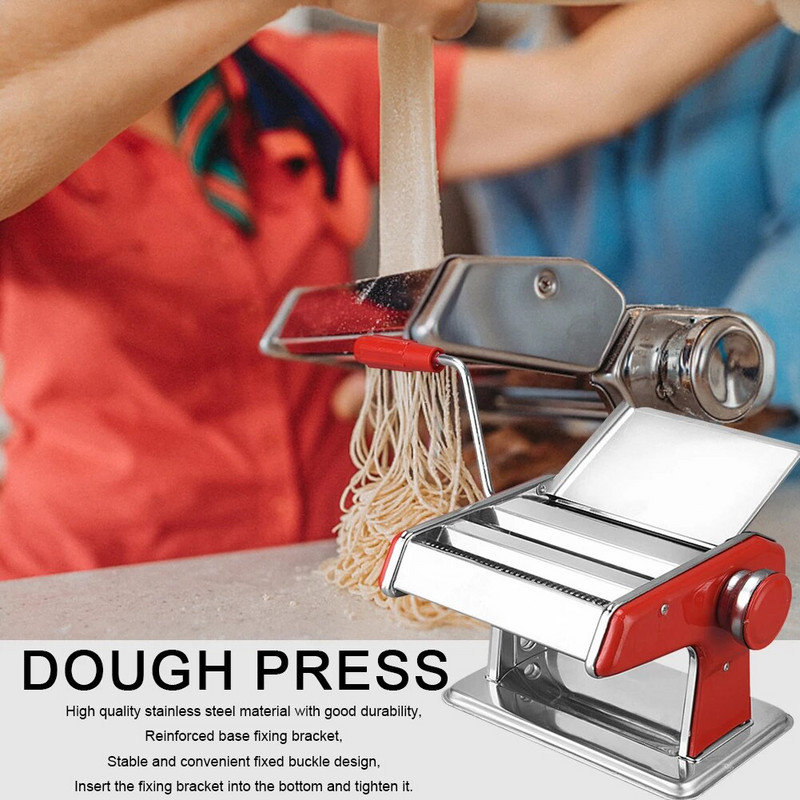 Rankinis makaronų gaminimo aparatas iš nerūdijančio plieno 2/3 ašmenų makaronų aparatas su 6 pavarų reguliavimu, puikus spagečių fetučini lazanijos aparatas