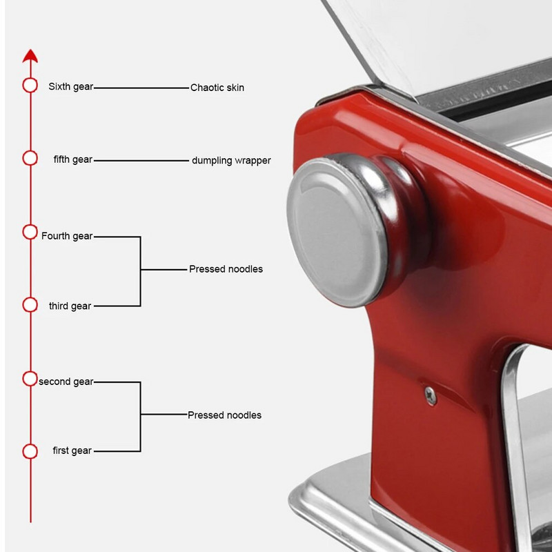 Rankinis makaronų gaminimo aparatas iš nerūdijančio plieno 2/3 ašmenų makaronų aparatas su 6 pavarų reguliavimu, puikus spagečių fetučini lazanijos aparatas