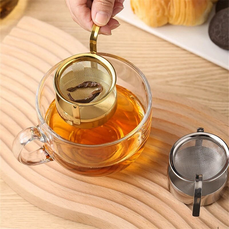 Új forgatható teainfúzor rozsdamentes acél finomhálós tealevél fűszerszűrő szűrő diffúzor bögre teáskanna konyhai kiegészítőkhöz
